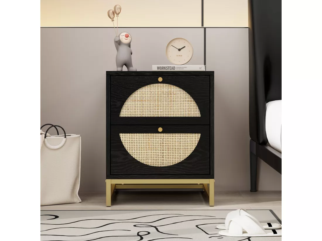 Table de chevet, symétrie semi-circulaire,d40cm×h53cm