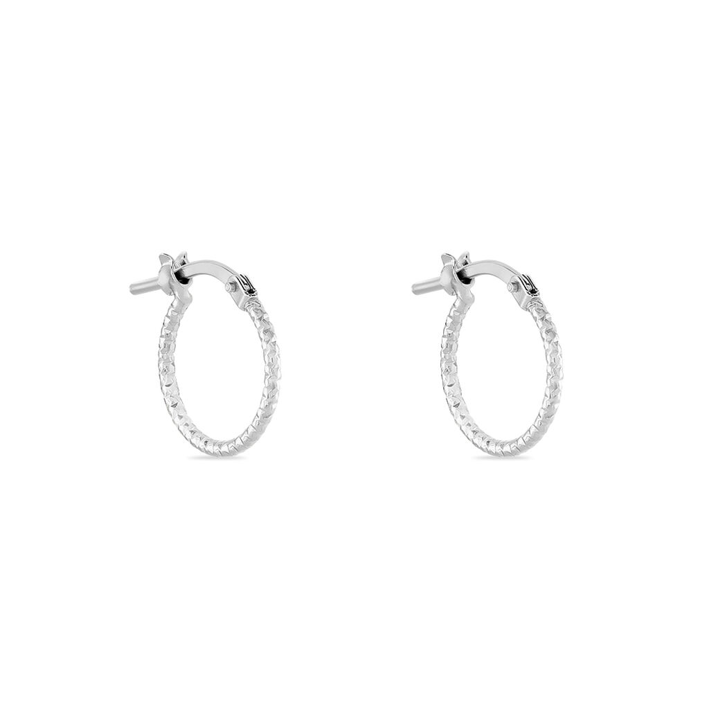 Créoles Valentine Argent Blanc