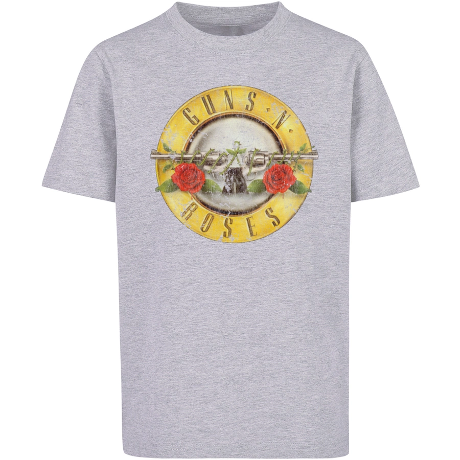F4NT4STIC T-Shirt Guns 'n' Roses Band Vintage Classic Logo (Distressed) Black heather grey