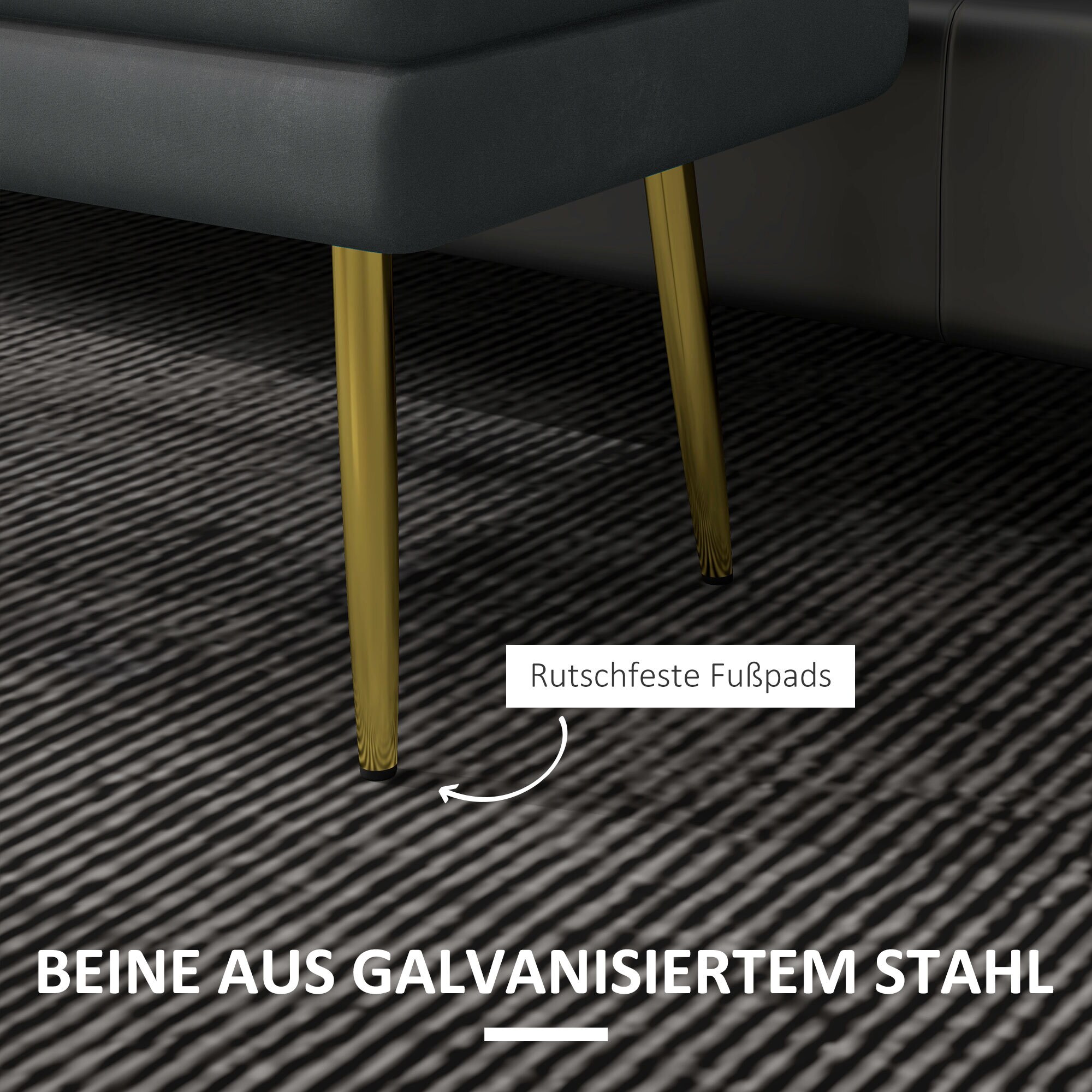 HOMCOM Sitzbank mit verstecktem Fach grau 79,5L x 37,5B x 43H cm
