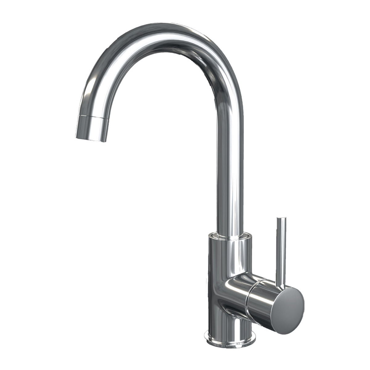 Brauer Chrome Edition ColdStart wastafelkraan hoog met draaibare ronde uitloop model A chroom