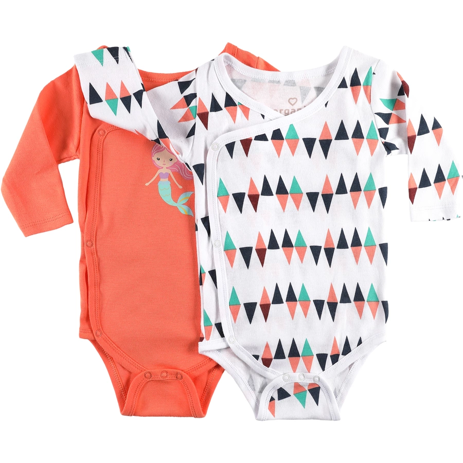 pink or blue Wickelbody 2er Pack orangeweiß