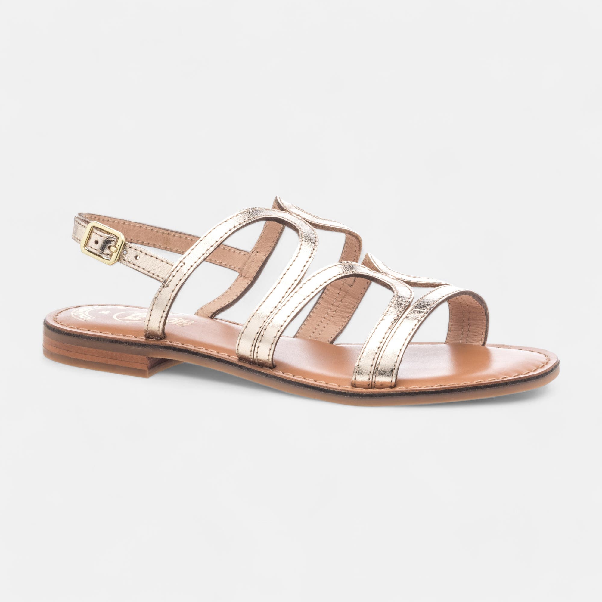 Nu-pieds Femme en cuir or