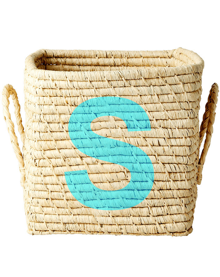 Raffia-Korb SQUARE – LETTER S