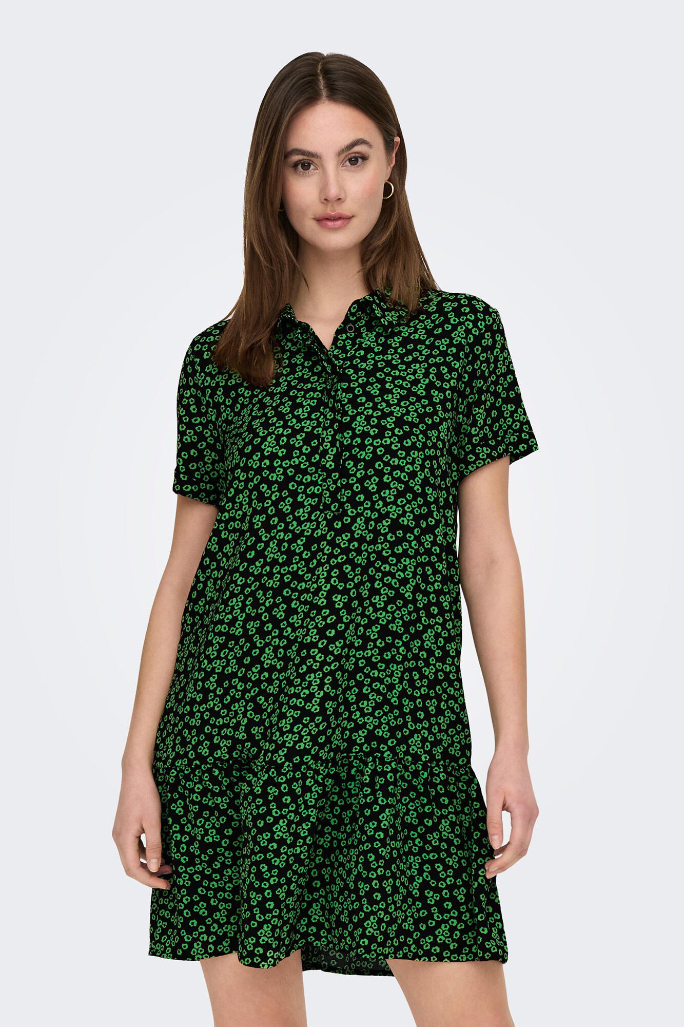 Vestido curto estilo camisa