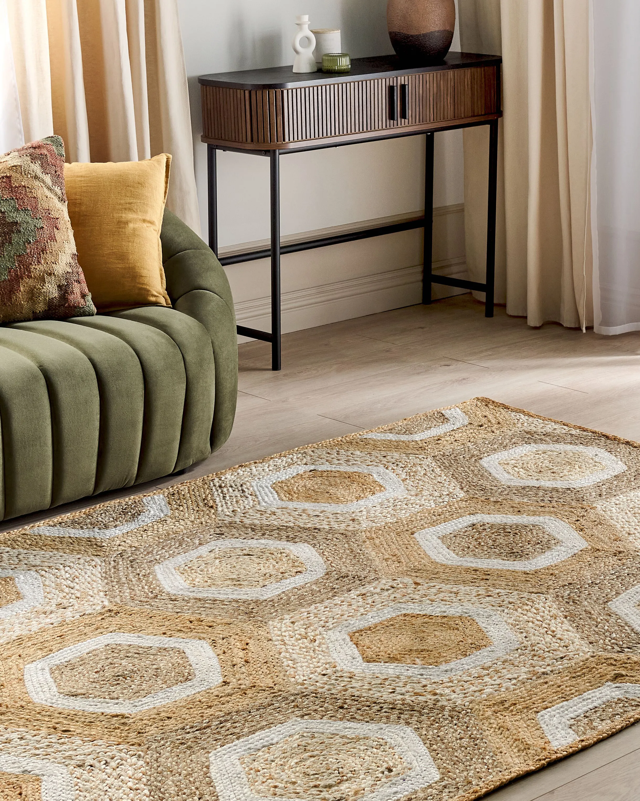 Vloerkleed BASOREN Beige 160 x 230 cm Jute