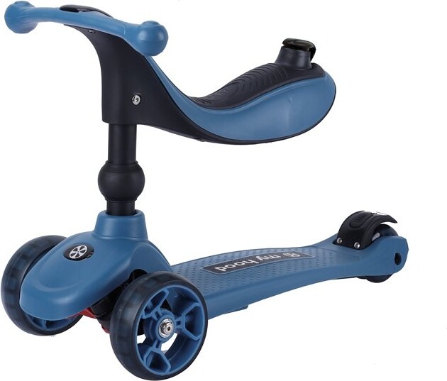 My Hood - 2-I-1 Løbecykel Og Løbehjul - Kick'n Ride - Blå