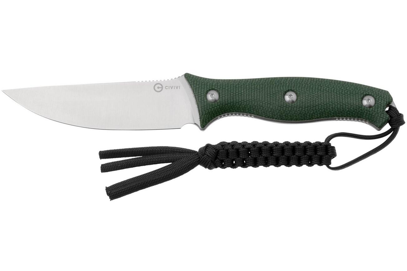 CIVIVI Stormridge C23041-3 Satin Nitro-V, Green Canvas Micarta, vaststaand mes