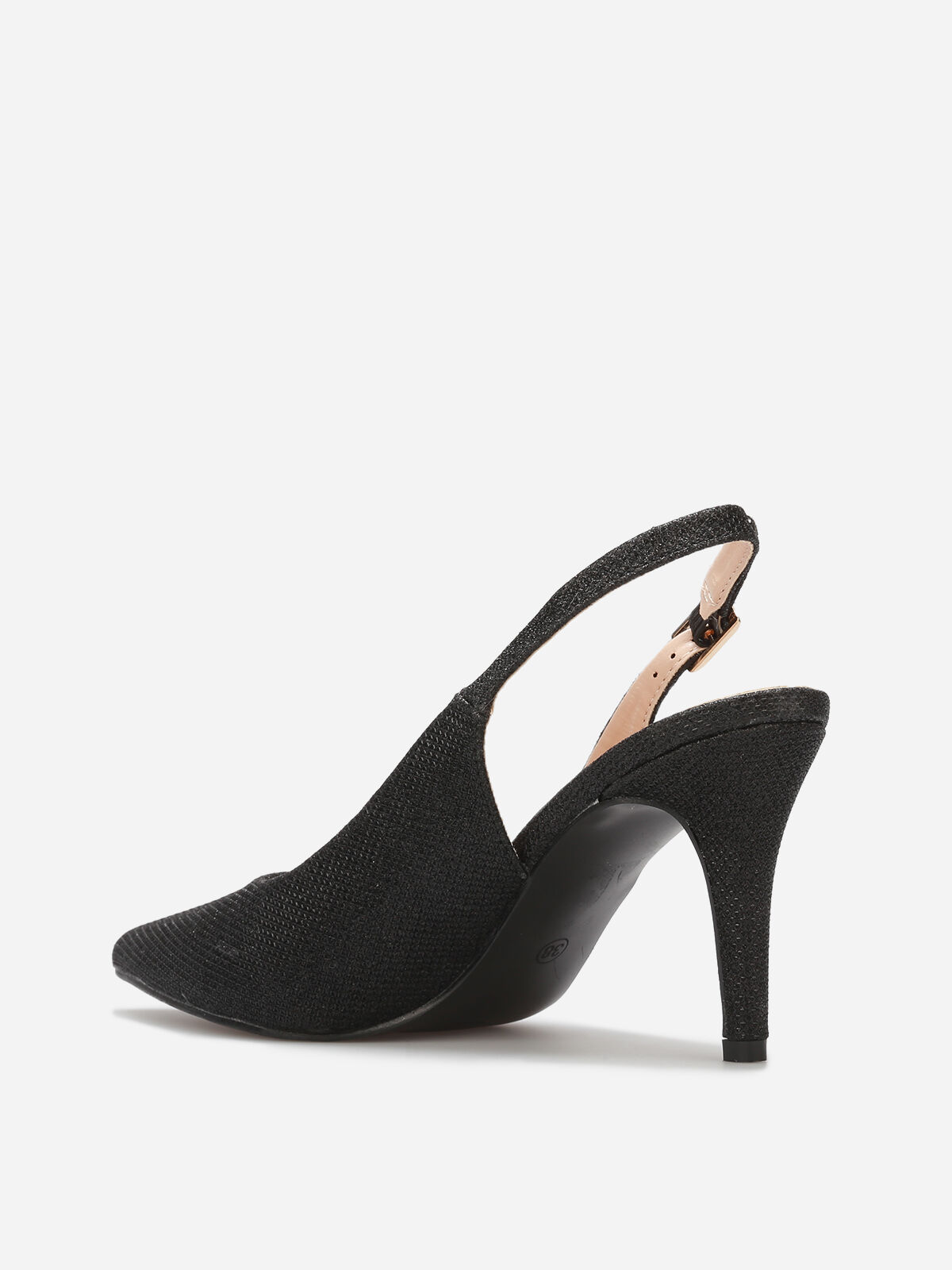 Escarpins slingback à paillettes- Noir
