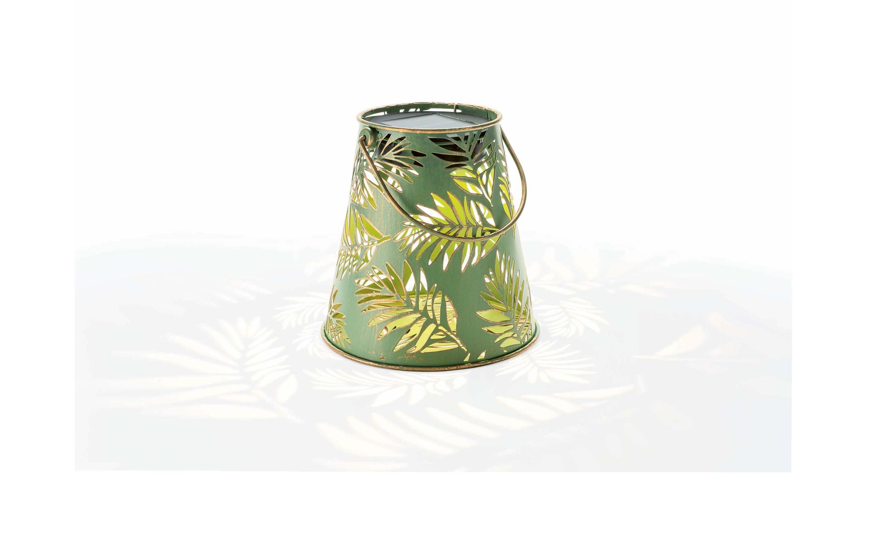 Laterne Solar Antic Bamboo, Ø 15 x 16 cm, GrünSolarleuchte zum Aufstellen oder Aufhängen