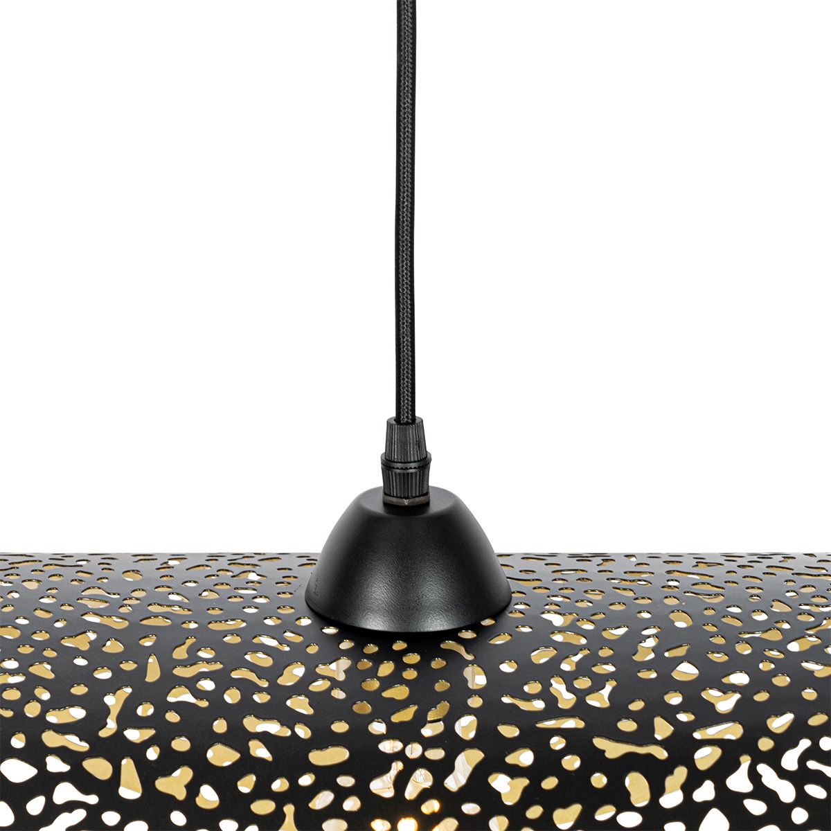 Oosterse hanglamp zwart met goud 50 cm - Japke