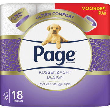 Page Kussenzacht Design Toiletpapier 18-rollen