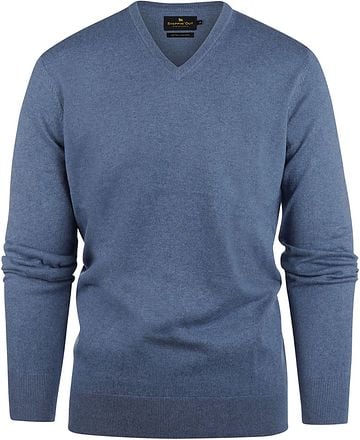 Steppin' Out Trui Cotton Cashmere V-hals Indigo Blauw SM1201.0001-2300/PU-V-COCASH-STEPP-MIDBLUE kopen