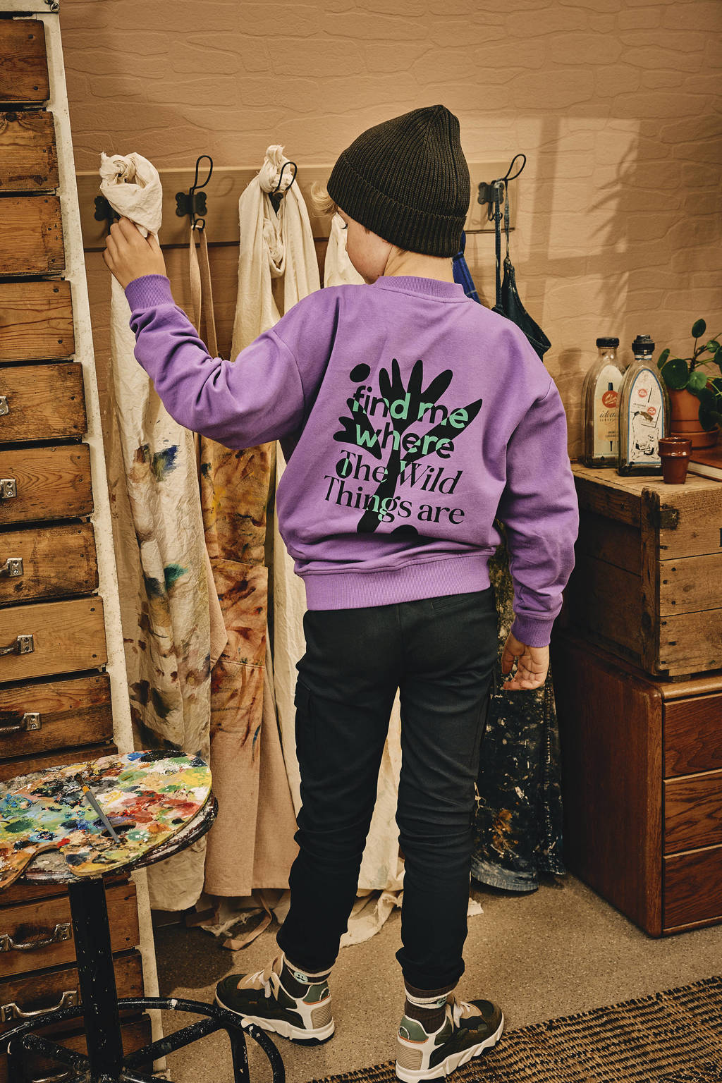 Z8 sweater Timon met backprint paars
