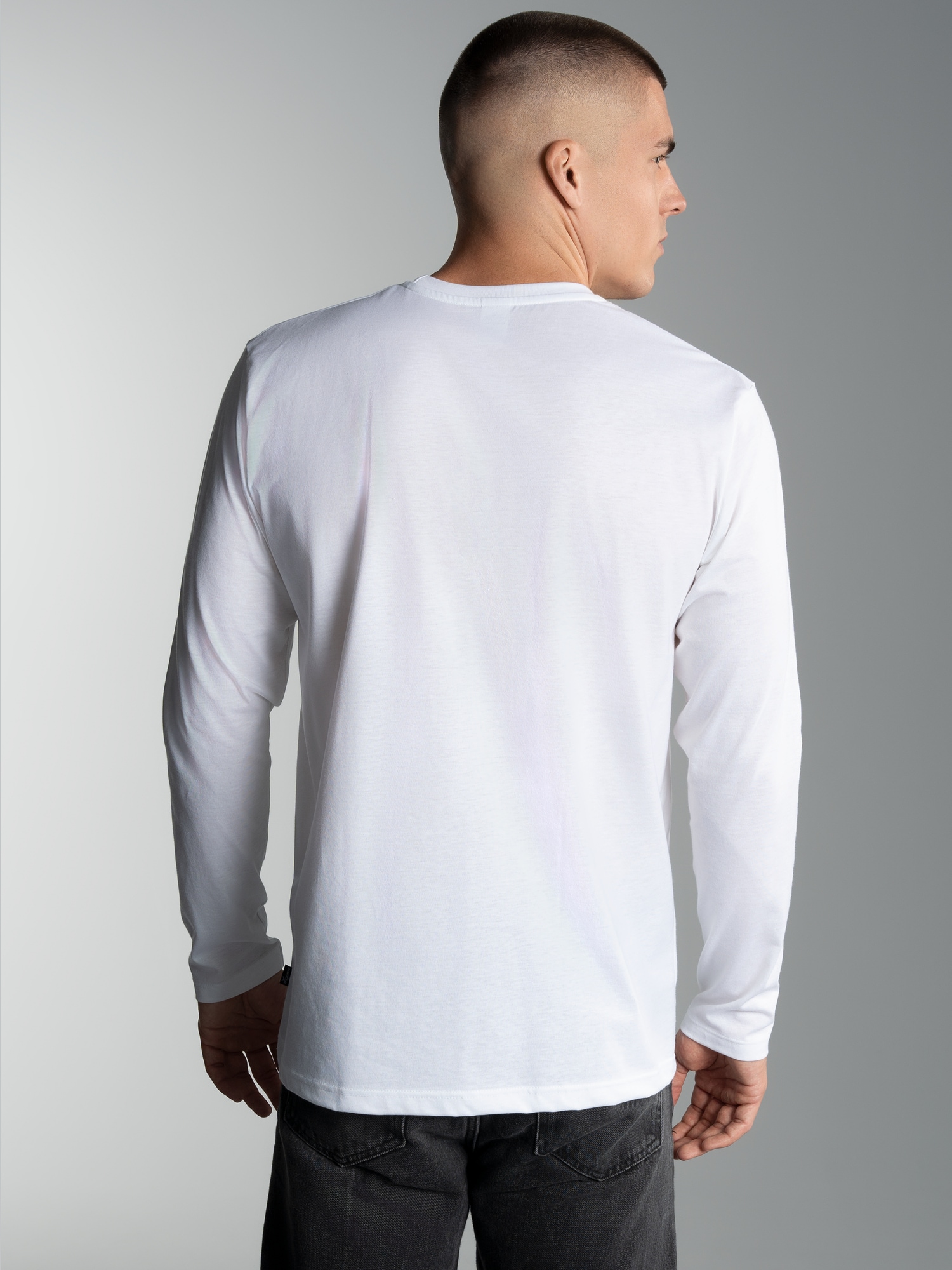 Langarmshirt aus 100% Baumwolle Weiss