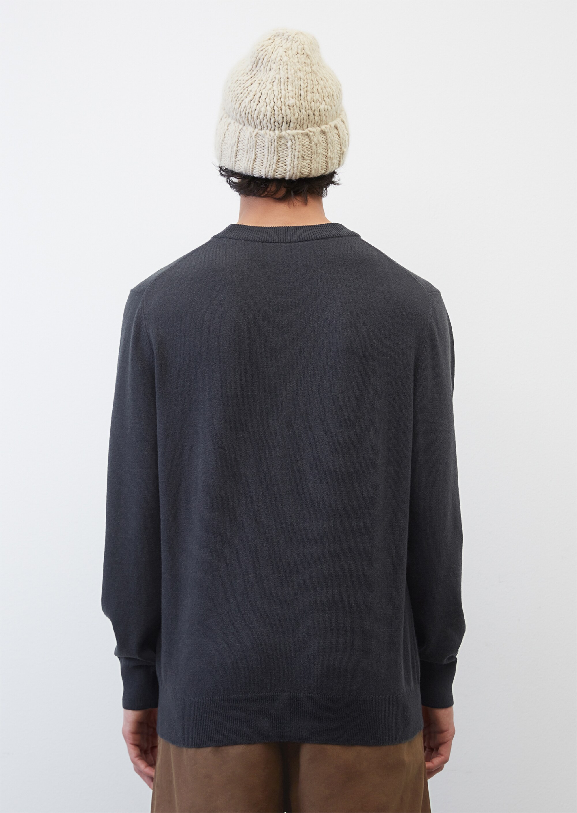 Rundhals-Pullover regular aus softem Bauwolle-Schurwolle-Mix