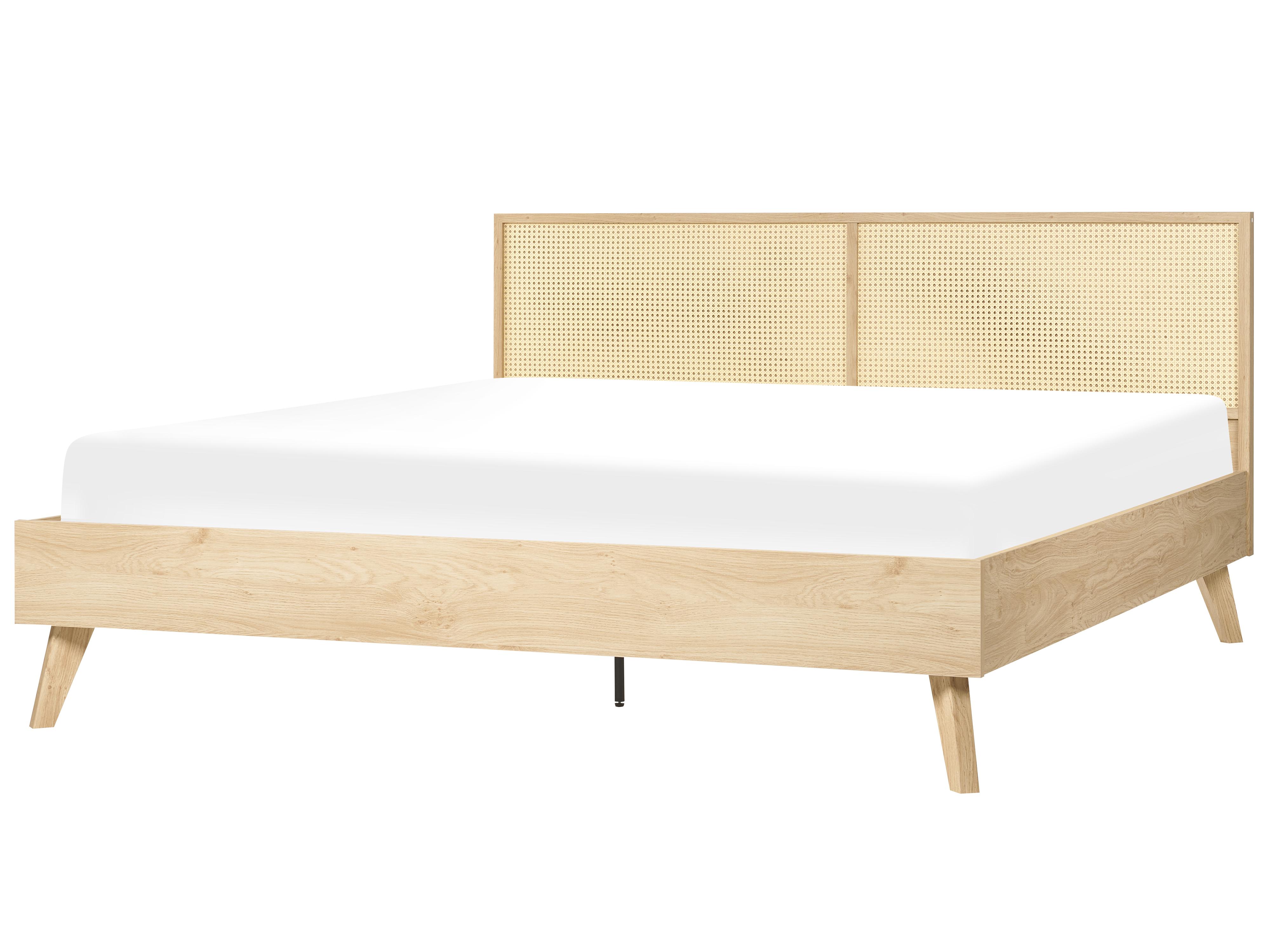 Bed Rotan MONPAZIER 180 x 200 cm Lichtbruin
