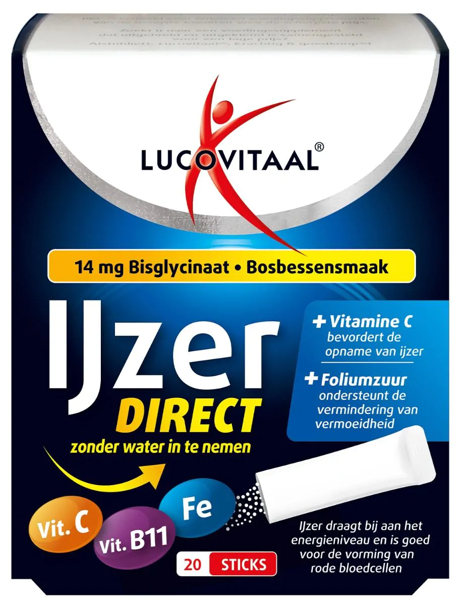 IJzer Bisglycinaat Direct 20 sticks