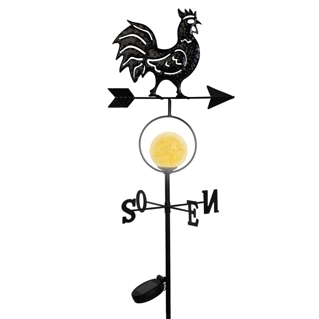 Pratik Garden Girouette solaire noire - 28x25x124.7  cm