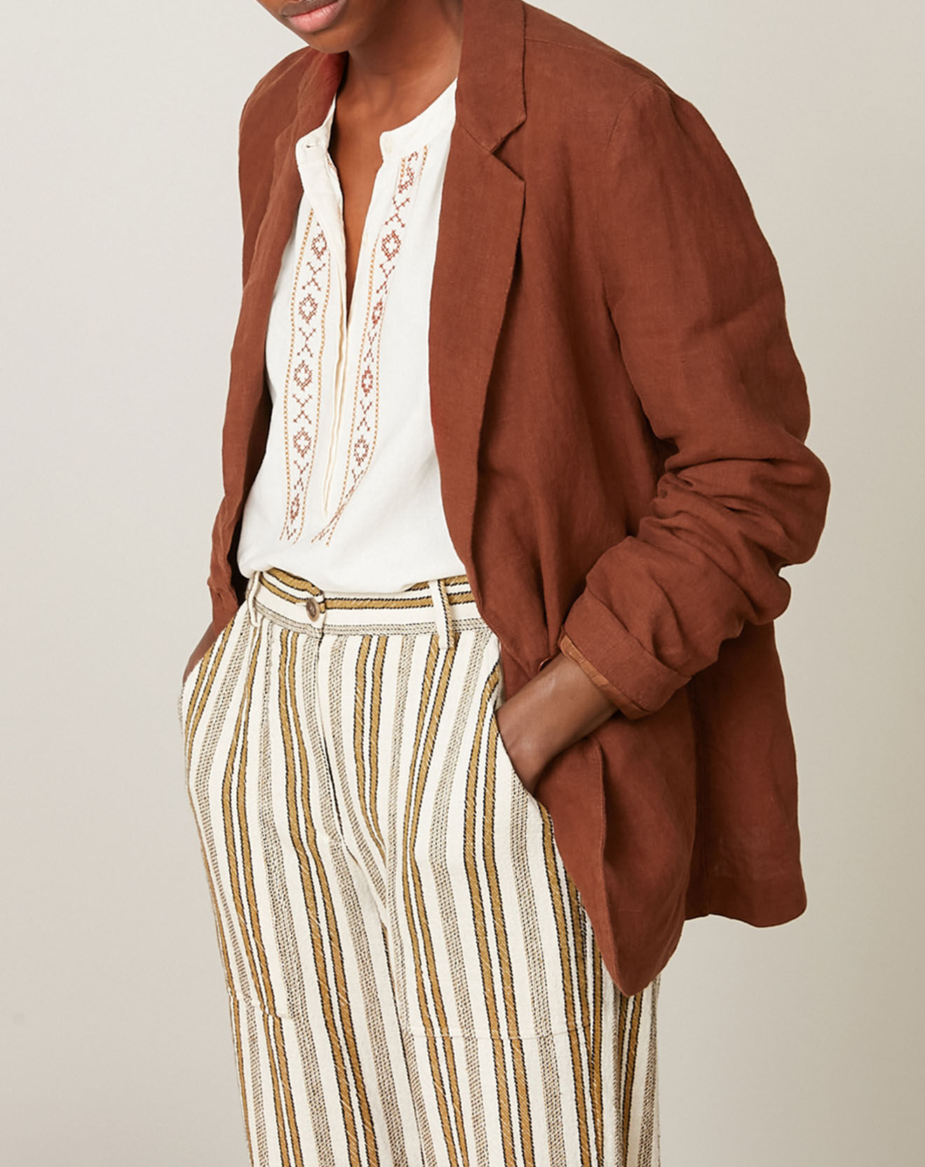 Hartford Veste 100% Lin Virna pecan
