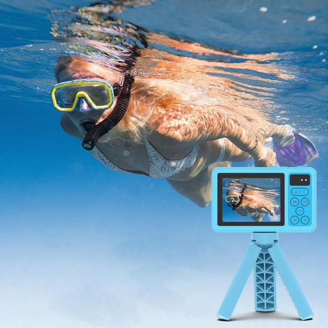 Digitalkamera Dual Screens Vandtæt kamera + 32GB kort + kortlæser