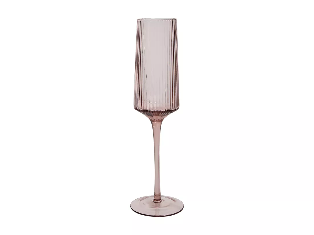 Lot de 4 flûtes à champagne AMETHYST 220 ml Rose