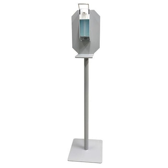 Desinfectiezuil compleet met voetplaat en 500ml Ingoman dispenser met beugel voor zeep/gel vulling (433902)