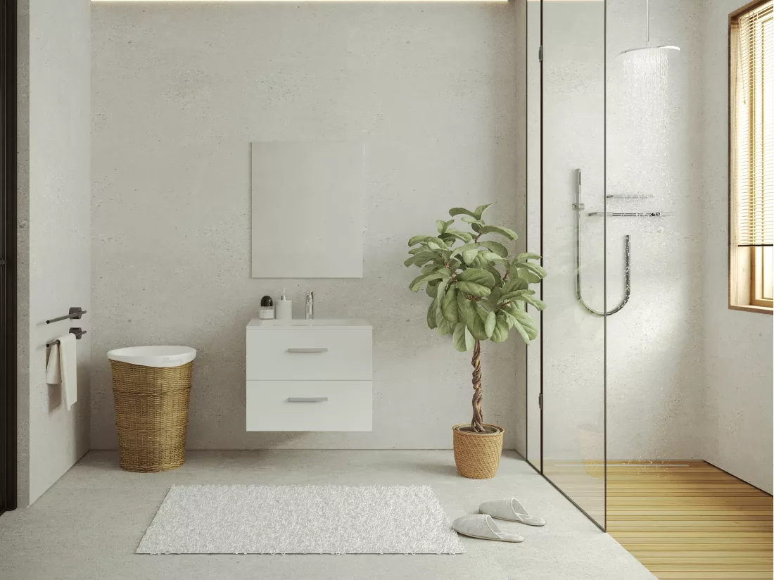 Meuble sous vasque suspendu - Coloris blanc - 60 cm - KAYLA