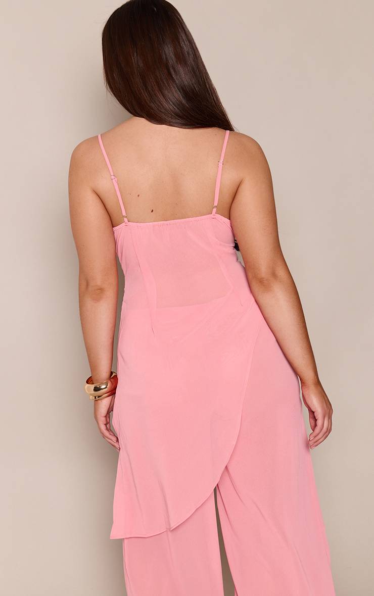 Rose Ensemble Coordonné Haut Drapé Ajusté