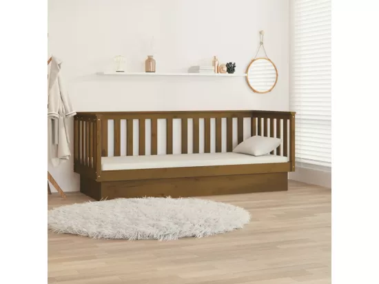 Lit de jour sans matelas marron miel 90x190 cm bois pin massif