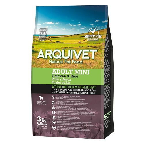 Ração Arquivet Adult Mini para Cães, Sabor Arroz e Frango