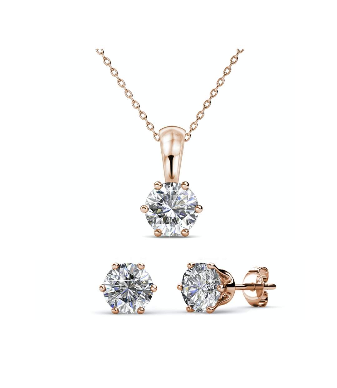 Parures Birth Stone - Or Rosé et Cristal
