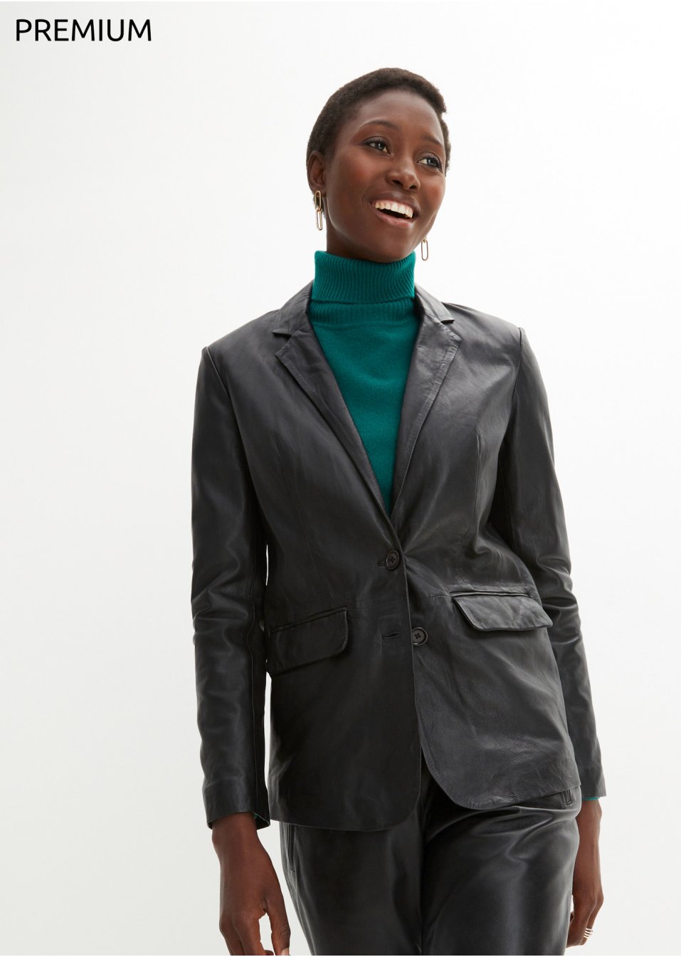 Blazer en cuir nappa d'agneau