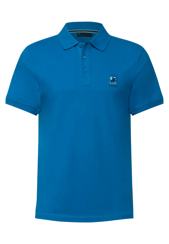 Poloshirt in Piqueé - laguna blue