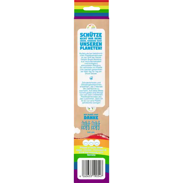 Bambuszahnbürste Bright Bamboo Rainbow