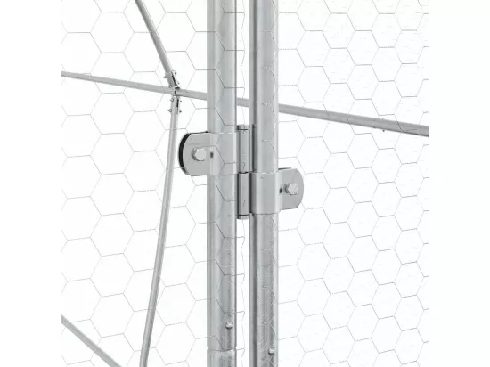 Cage pour poules argenté 400x105x182 cm acier galvanisé