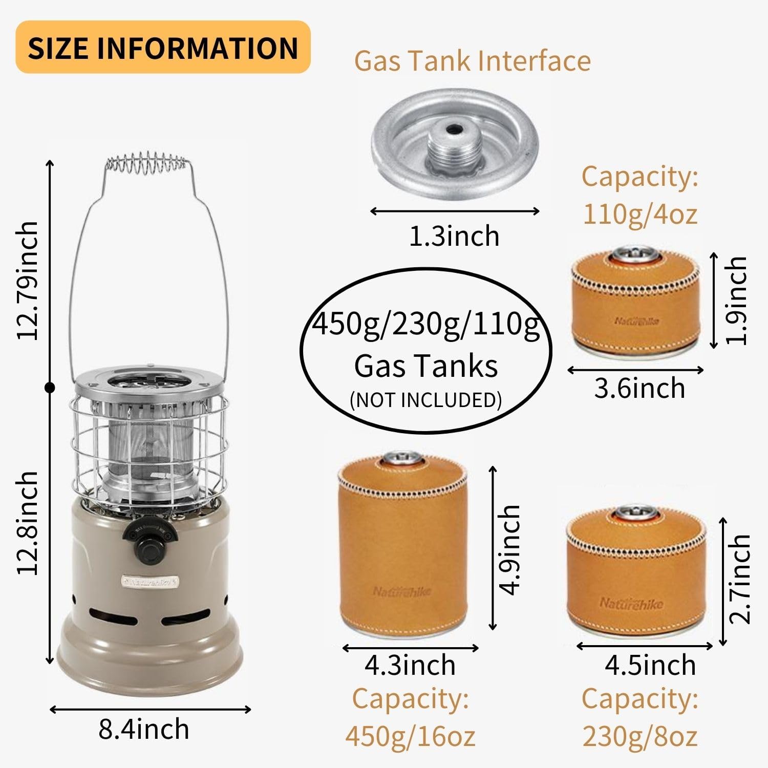 Naturehike 2 in 1 Tragbare Outdoor-Heizung & Herd, 9.213 BTU Edelstahl Heizung Brenner Herd, 1,5 kg Outdoor Camping Zelt Gasherd Heizung zum Kochen/Erwärmen