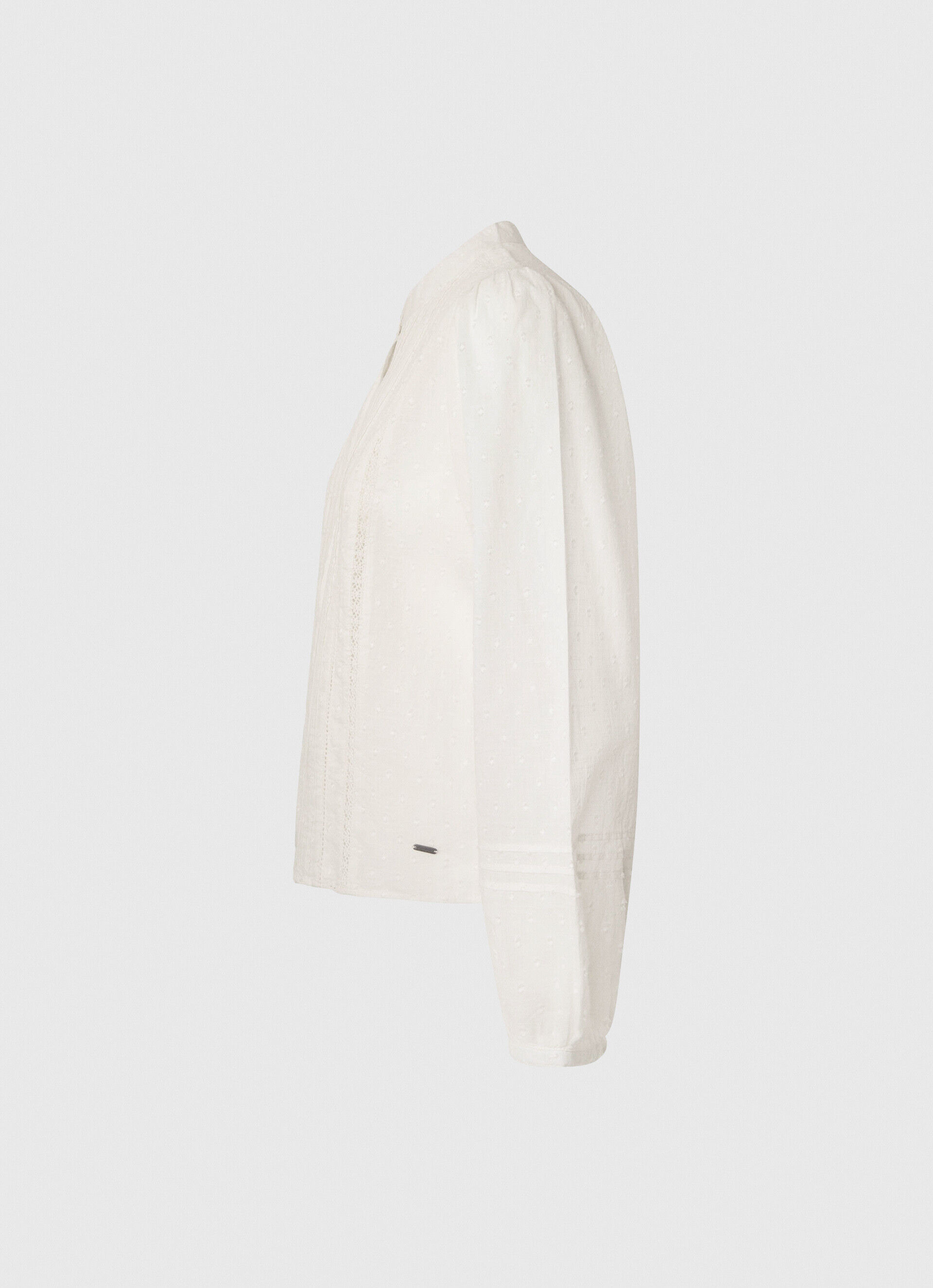 Blusa de algodão dobby bordada - branca
