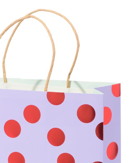 Sac cadeau L lilas pois