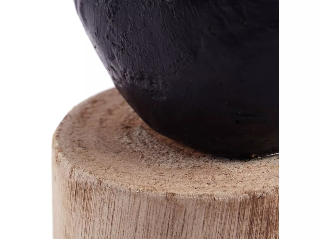 SCULPTURE Oiseau Birdy III Socle en bois de mangue noir-nature