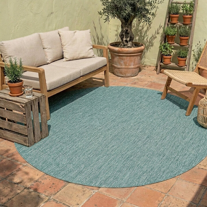 Rond buitenkleed - Costa Turquoise | Zomerse budgettopper!