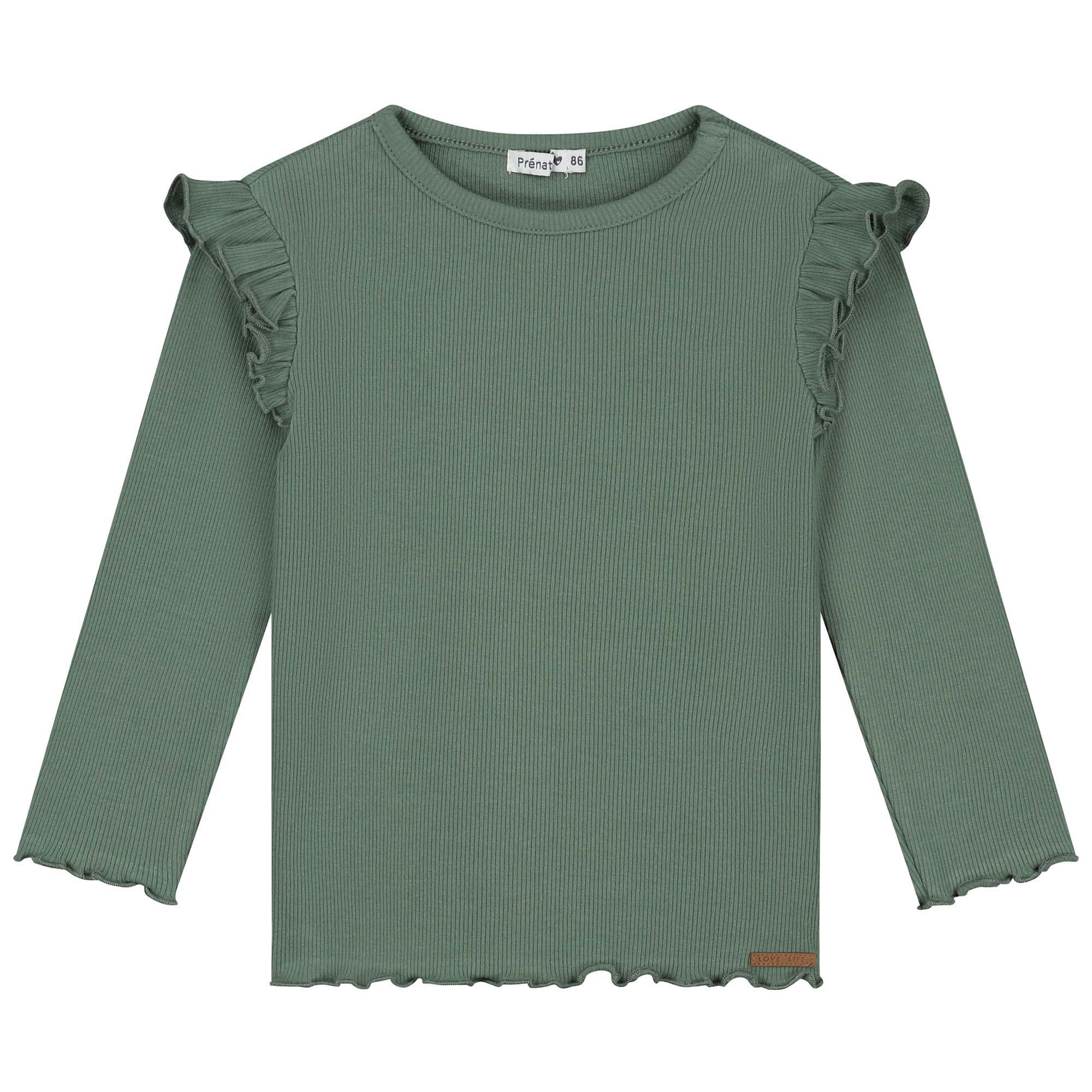 Prénatal peuter shirt lange mouwen effen groen