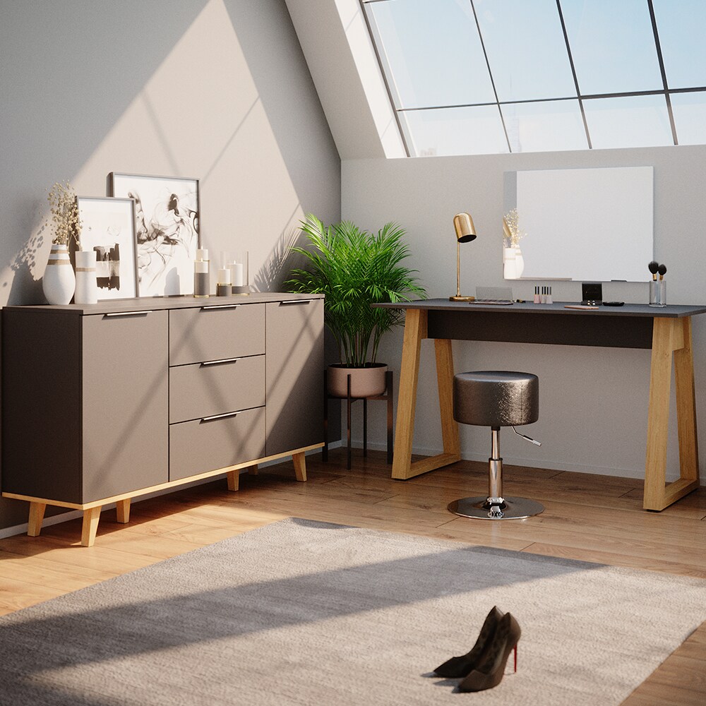 Vicco Sideboard Kommode Wohnwand Neptune Anthrazit Eiche Ablage Türe Schublade