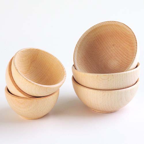 Tickit houten bakjes naturel - Ø 7 cm - 3st