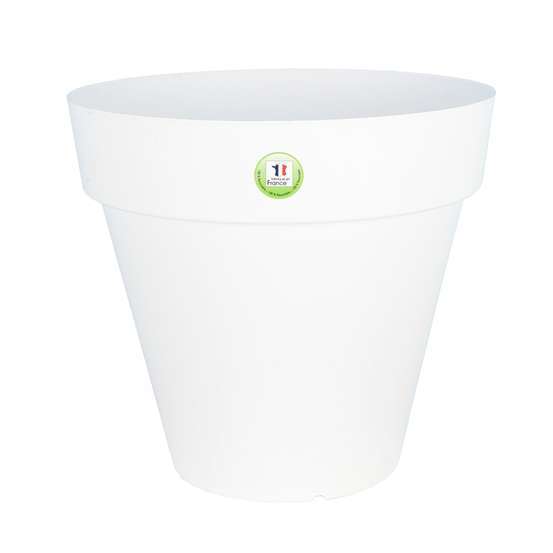 Bac Soleilla rond en polypropylène 100% recyclable Blanc H.18 Ø.20cm