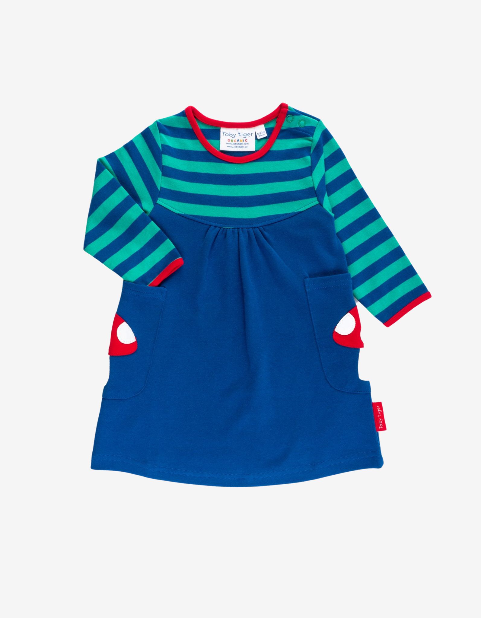 Toby Tiger Kleid mit Blumen Muster und Pilz Applikationen