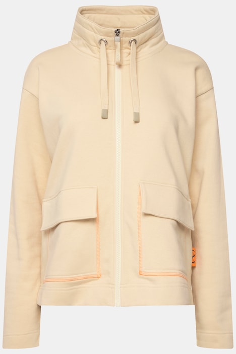 Sweatjacke, Stehkragen, Rücken-Print, Zipper, OEKO-TEX