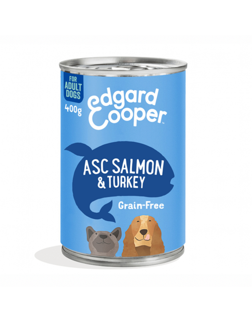 Edgard&Cooper Blik Salmon Turkey Adult - Hondenvoer - Zalm Kalkoen 400 g Graanvrij