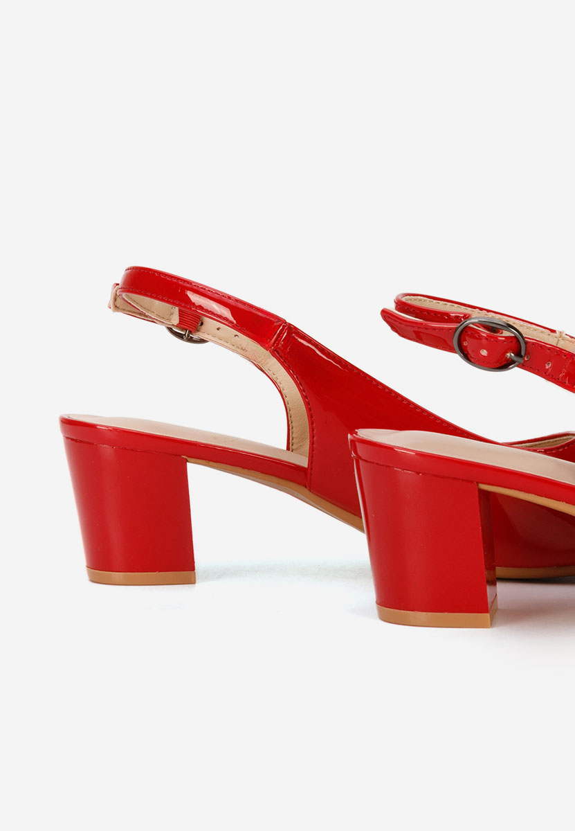 Sandales à talon épais rouges Oliviana