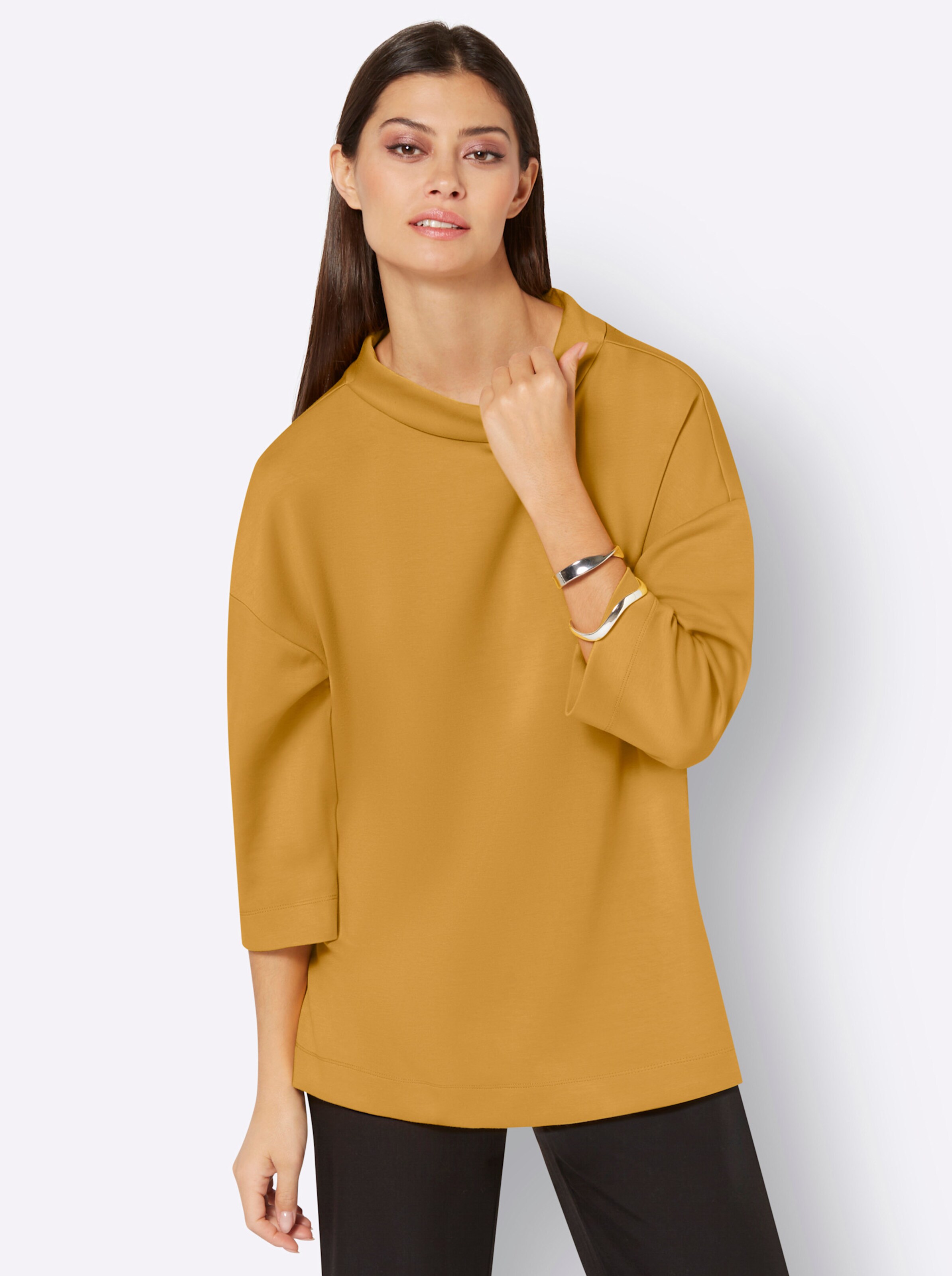 Rollkragen-Shirt in ocker